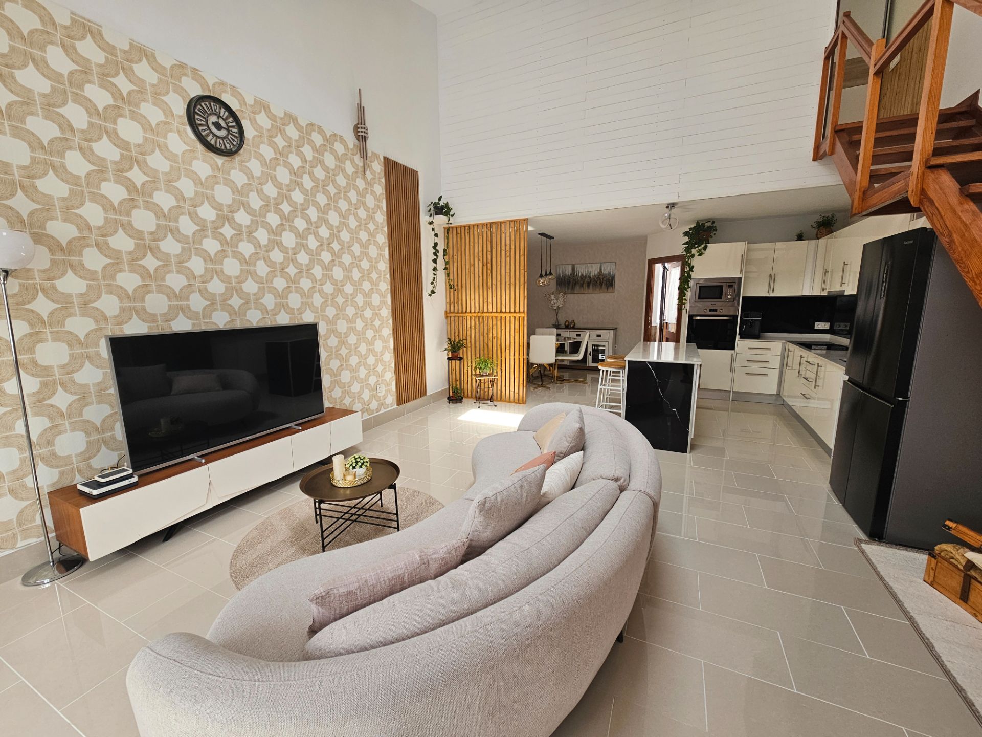 Sala d'estar de Casa o xalet en venda en La Oliva amb Terrassa i Moblat