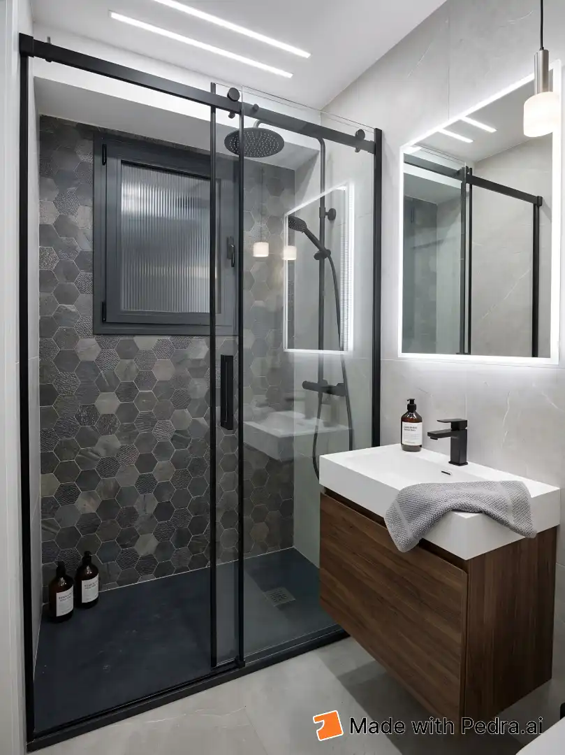 Badezimmer von Wohnung zum Verkauf in Castelldefels mit Heizung, Parkett und Möbliert