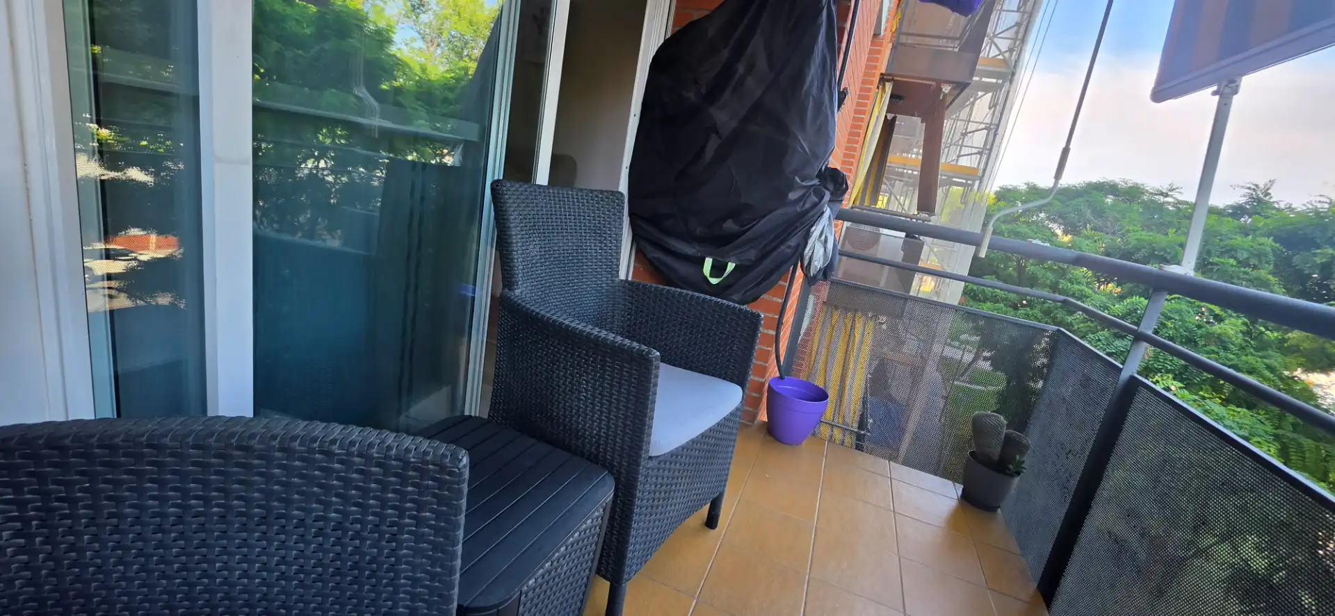 Terrasse von Wohnung zum Verkauf in Sant Adrià de Besòs mit Klimaanlage, Heizung und Parkett