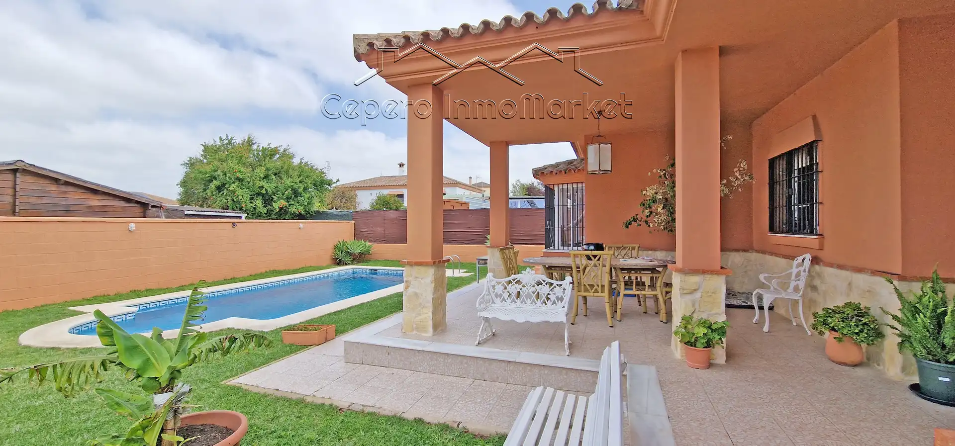 Jardí de Casa o xalet en venda en El Puerto de Santa María amb Aire condicionat, Jardí privat i Piscina