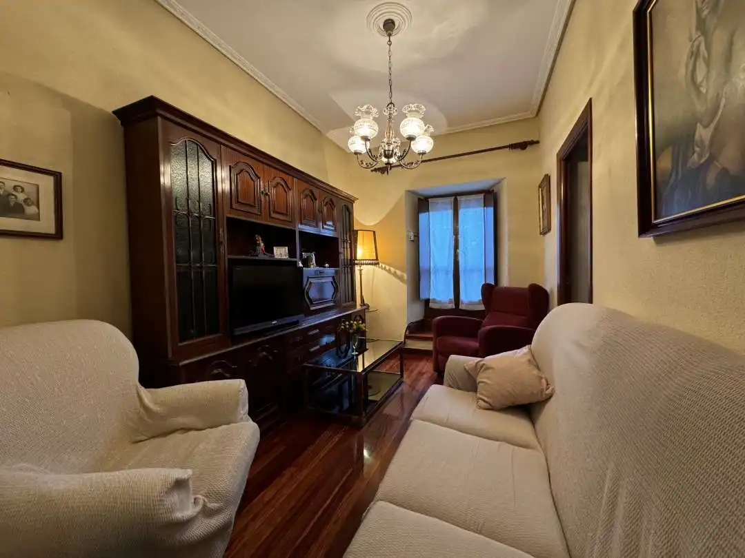 Sala de estar de Piso en venta en Bergara con Calefacción, Jardín privado y Amueblado