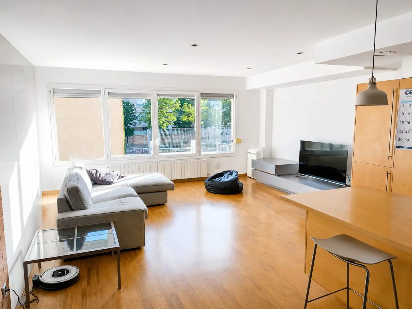 Sala de estar de Piso en venta en Caldes de Montbui con Calefacción, Parquet y Amueblado