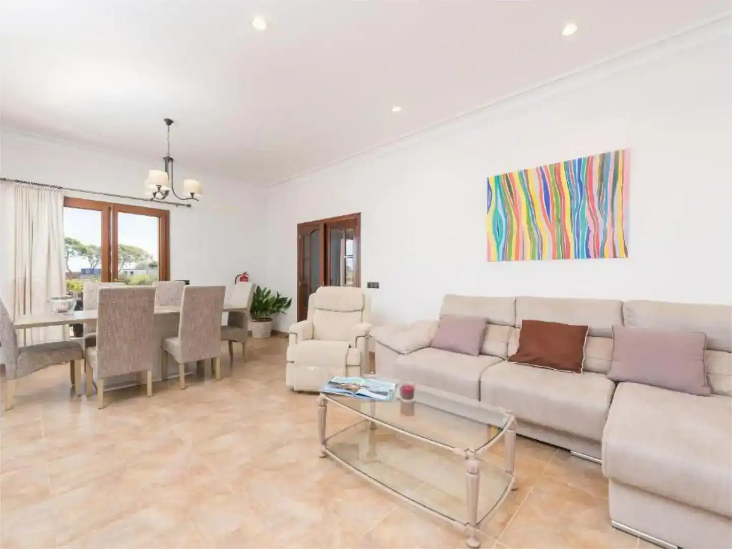 Sala d'estar de Finca rústica de lloguer en Manacor amb Aire condicionat, Jardí privat i Traster