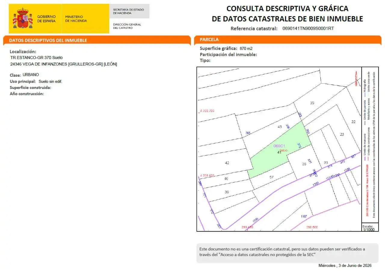 Residencial en venta en Vega de Infanzones