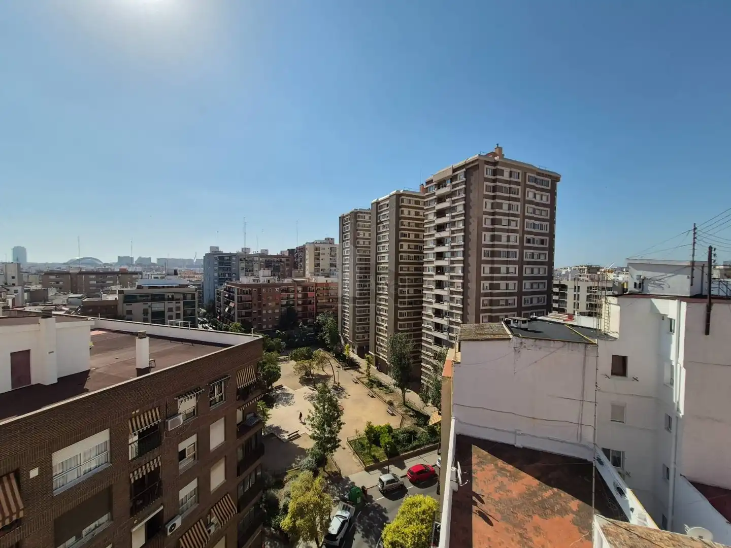 Exterior view of Attic for rent in Valencia  with Air Conditioner, Parquet flooring and Terrace