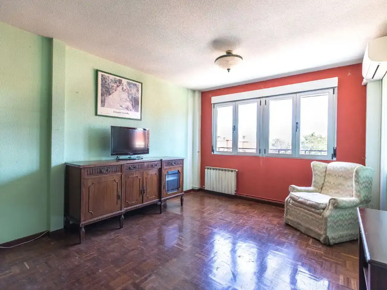 Sala de estar de Piso en venta en Madrid con Aire acondicionado, Jardín privado y Parquet