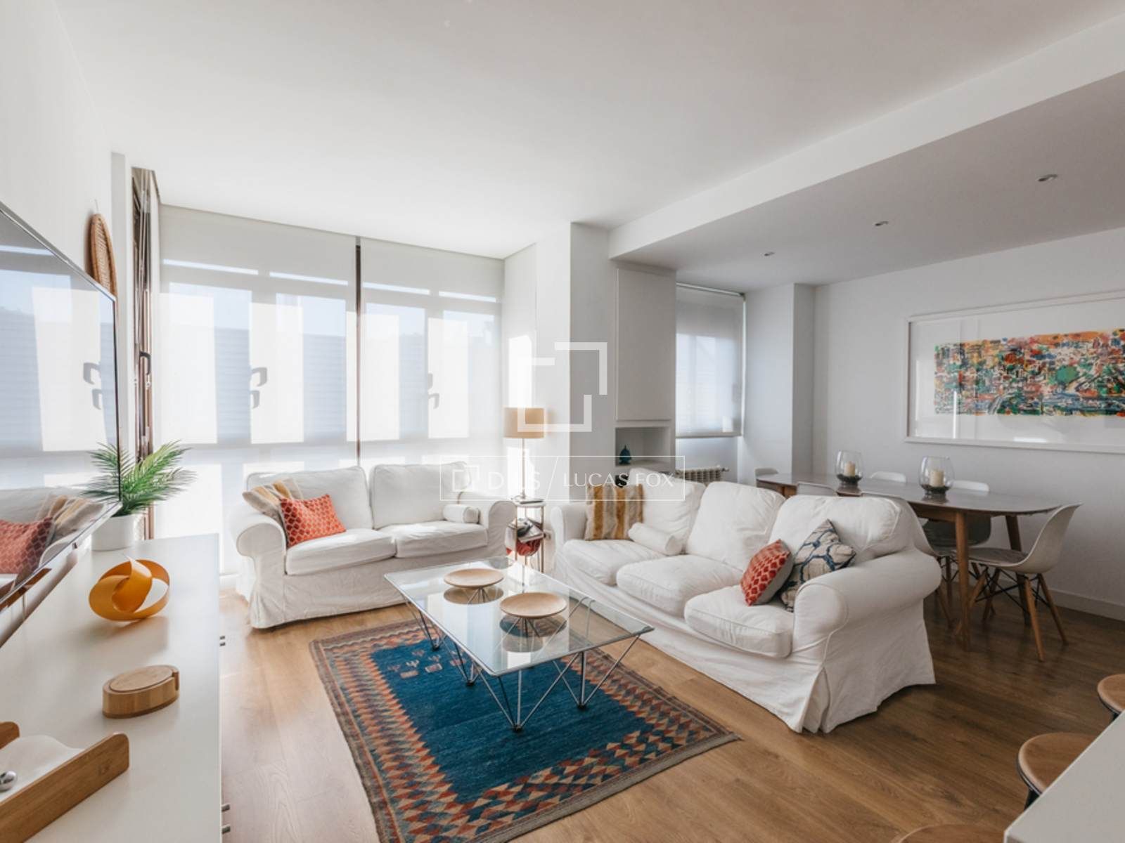 Sala d'estar de Pis de lloguer en  Madrid Capital amb Aire condicionat, Calefacció i Parquet