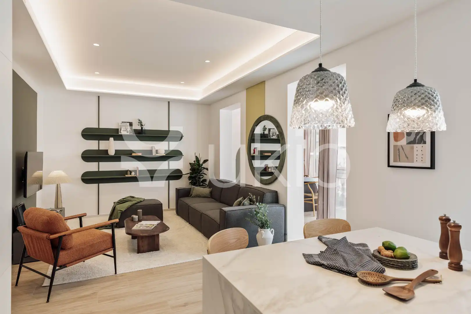 Sala d'estar de Apartament de lloguer en  Barcelona Capital amb Aire condicionat, Calefacció i Terrassa