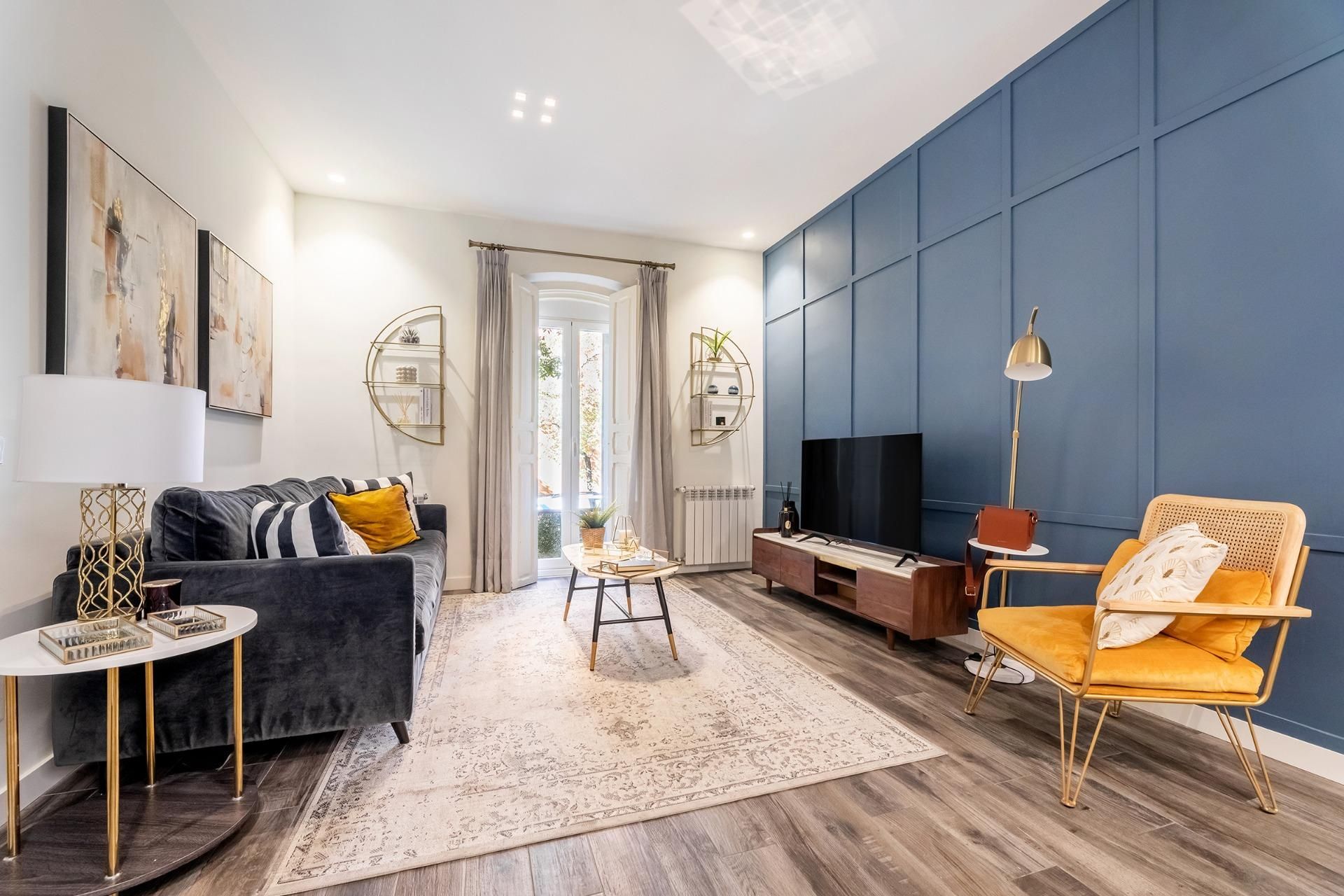 Sala d'estar de Pis de lloguer en  Madrid Capital amb Aire condicionat, Calefacció i Balcó