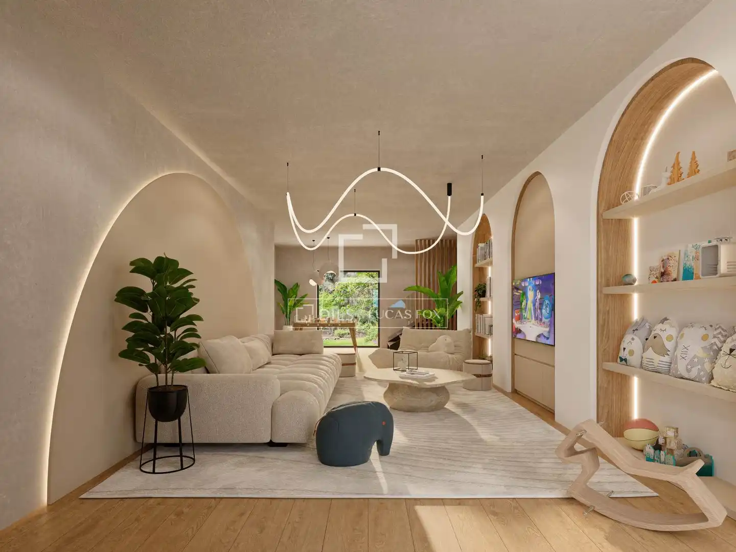 Sala de estar de Casa o chalet en venta en Santa Eulària des Riu con Aire acondicionado, Jardín privado y Piscina