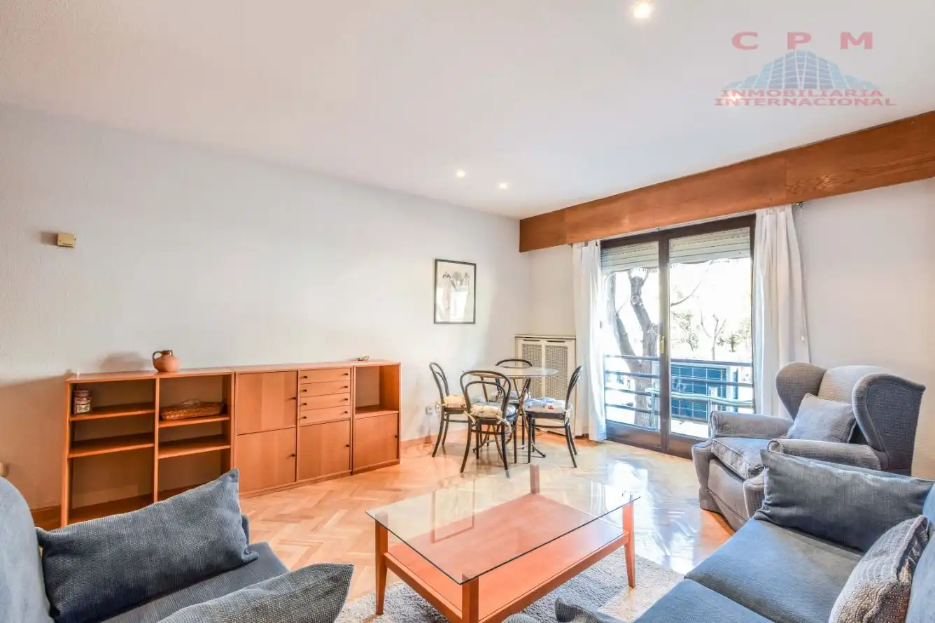 Living room of Flat for rent in Madrid  with Air Conditioner, Heating and Parquet flooring