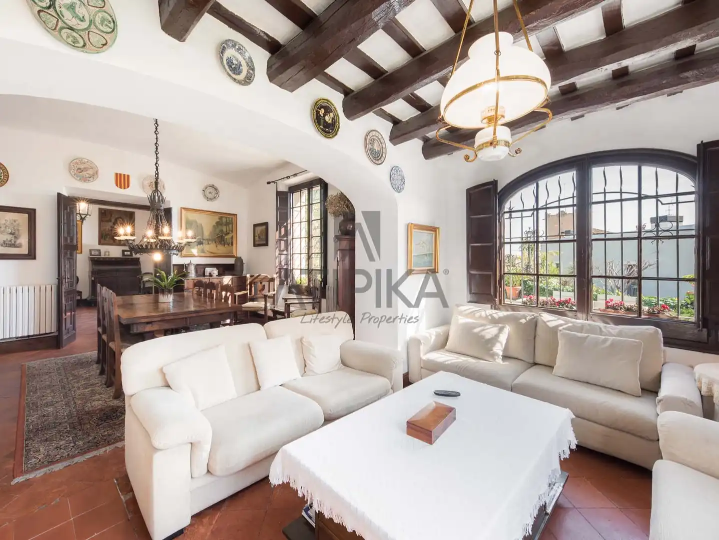 Sala de estar de Finca rústica en venta en Cabrera de Mar con Calefacción, Terraza y Trastero