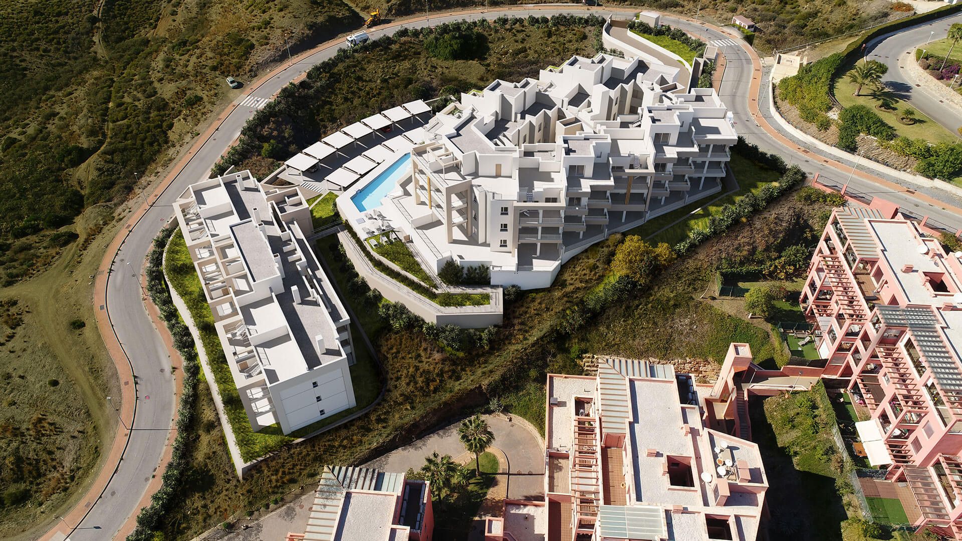 Vista exterior de Planta baixa en venda en Mijas amb Aire condicionat, Terrassa i Piscina