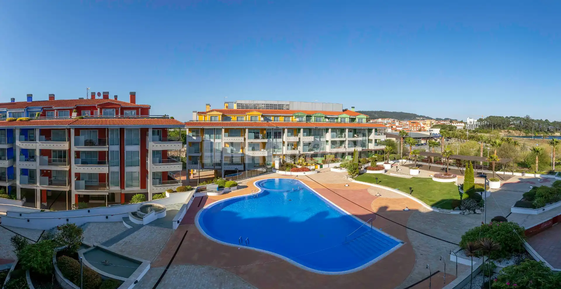 Piscina de Apartamento de alquiler en Sanxenxo con Terraza, Amueblado y Horno