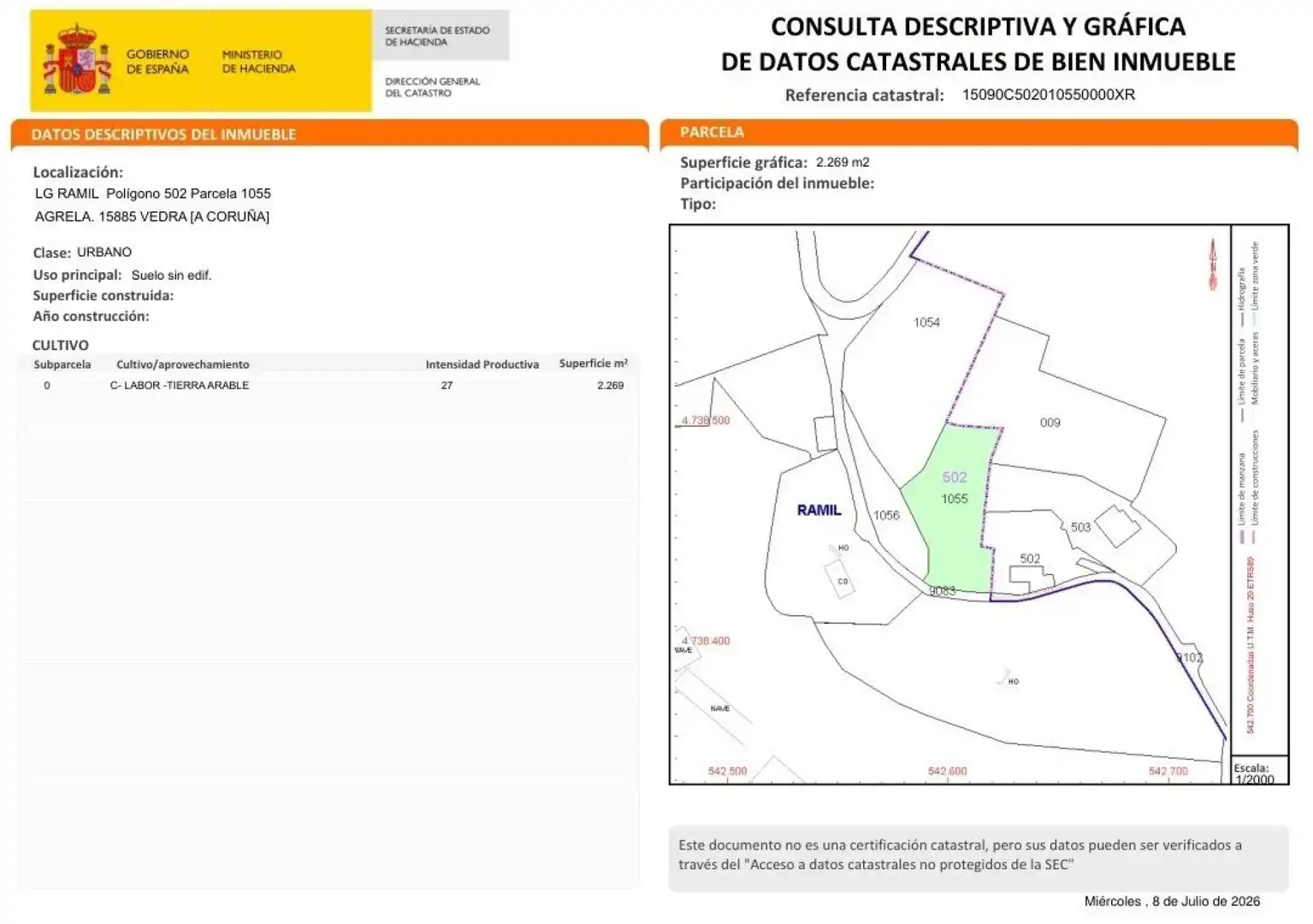 Residential land for sale in Boqueixón, imagen 2