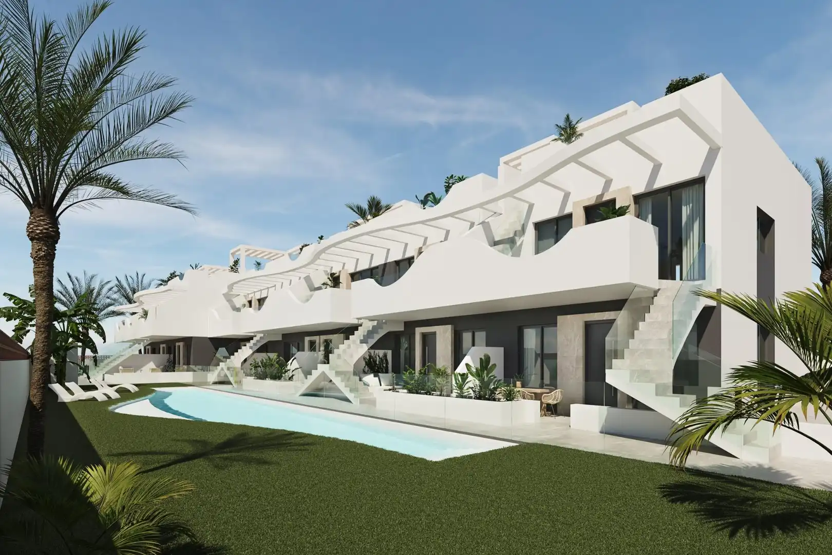 Vista exterior de Casa o xalet en venda en Pilar de la Horadada amb Jardí privat, Terrassa i Jacuzzi
