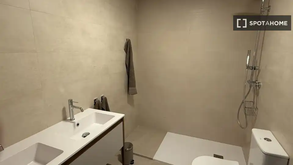 Bany de Apartament per a compartir en Málaga amb Aire condicionat, Terrassa i Moblat
