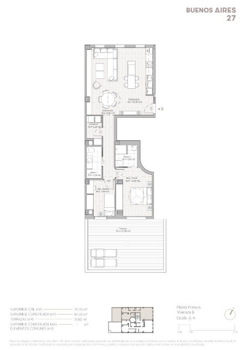 Piso en venta en  Valencia Capital con Calefacción, Parquet y Terraza