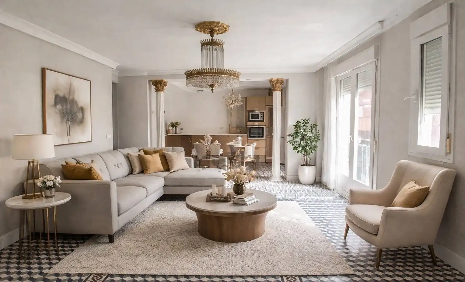 Sala de estar de Piso en venta en San Agustín del Guadalix con Calefacción, Jardín privado y Terraza