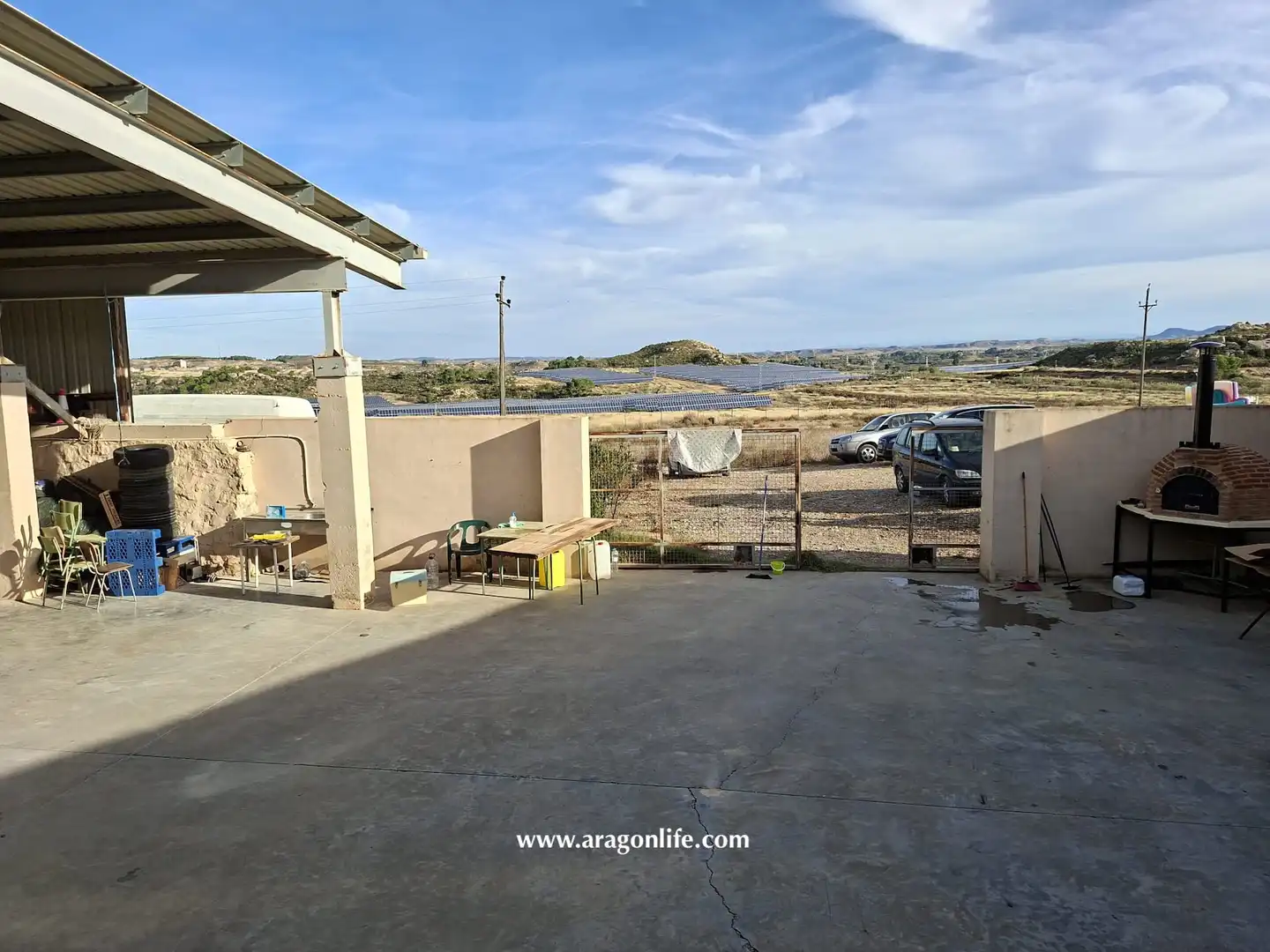 Terraza de Finca rústica en venta en Chiprana con Jardín privado, Amueblado y Horno