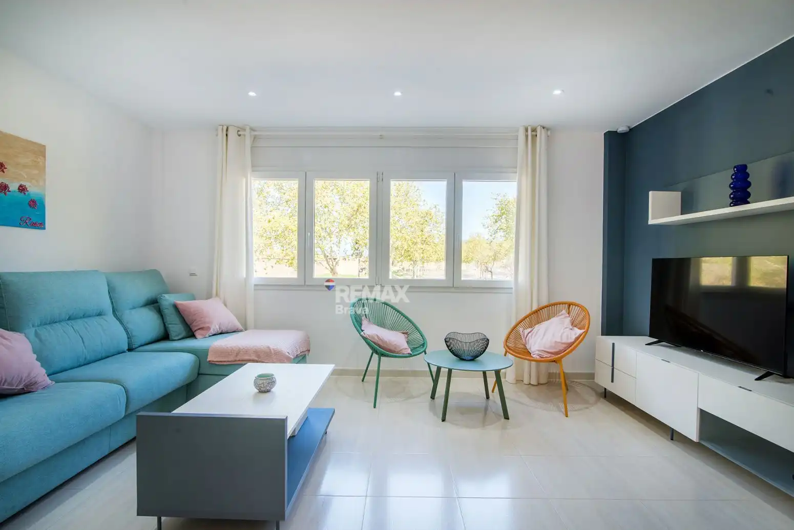 Living room of Flat for sale in Roses  with Air Conditioner, Heating and Terrace