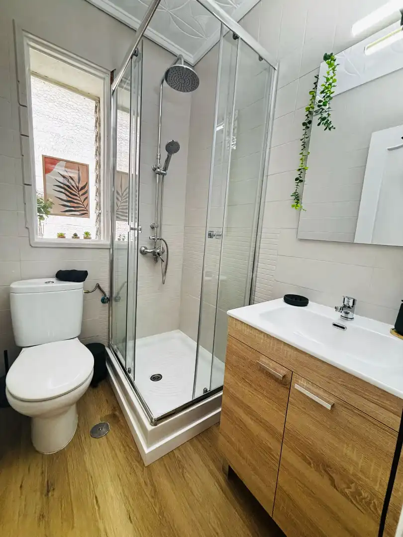 Bathroom of Flat for rent in Alicante / Alacant  with Air Conditioner, Furnished and Oven