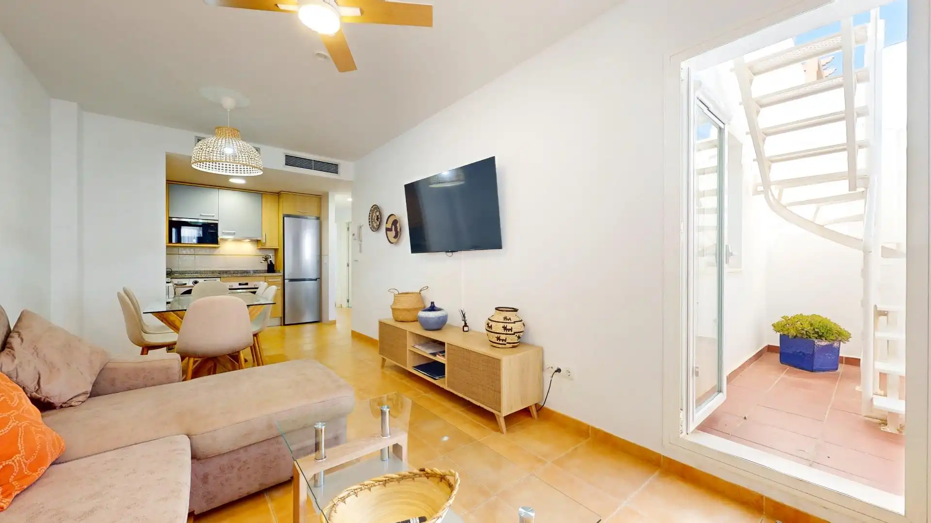 Sala de estar de Ático en venta en Mojácar con Aire acondicionado, Calefacción y Jardín privado