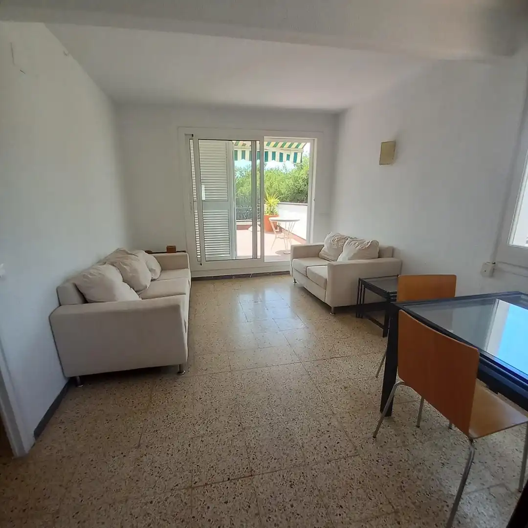 Sala d'estar de Àtic de lloguer en Sitges amb Terrassa, Moblat i Forn