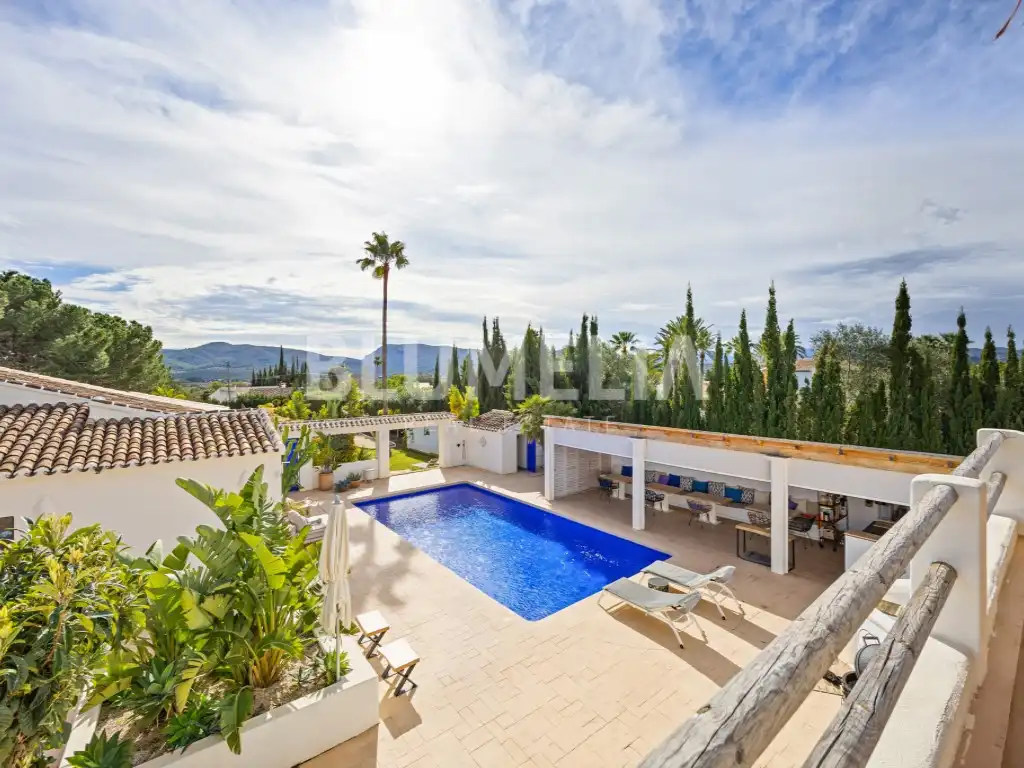 Vista exterior de Casa o chalet en venta en Jávea / Xàbia con Aire acondicionado, Jardín privado y Terraza