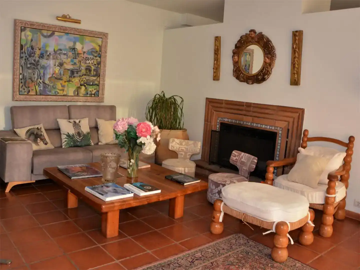Sala de estar de Casa o chalet de alquiler en Sitges con Aire acondicionado, Piscina y Amueblado