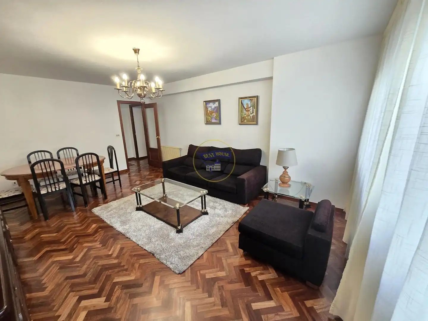 Sala de estar de Piso en venta en Vigo  con Calefacción, Parquet y Terraza