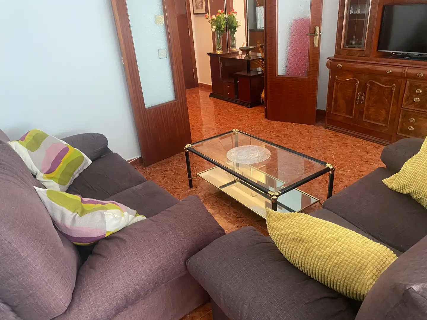 Sala d'estar de Pis de lloguer en Huesca amb Calefacció, Terrassa i Piscina