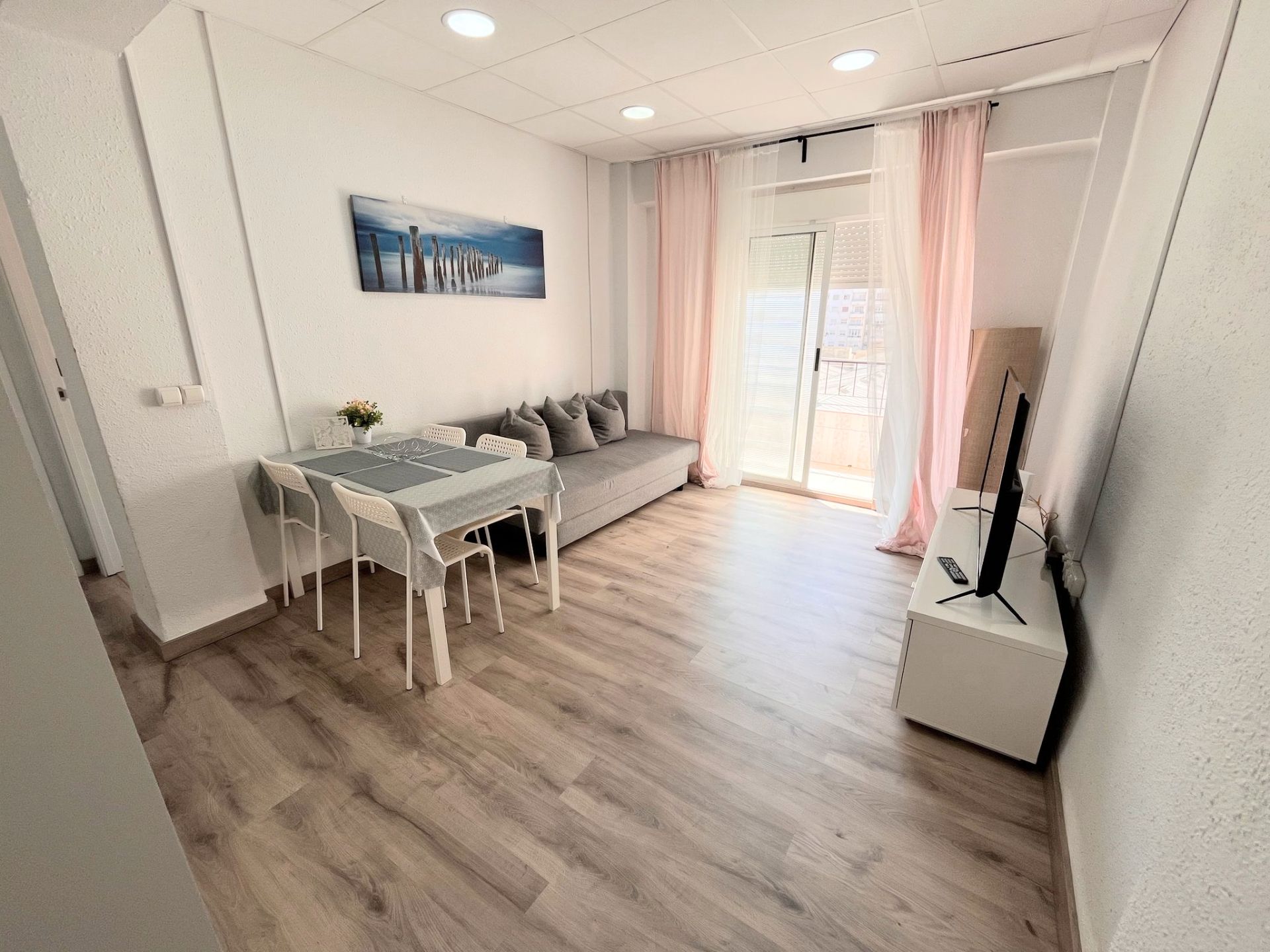 Sala d'estar de Pis de lloguer en  Valencia Capital amb Parquet, Moblat i Forn