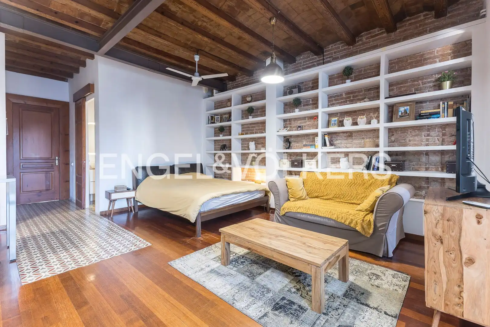 Wohnzimmer von Wohnung zur Miete in Barcelona mit Klimaanlage, Heizung und Parkett