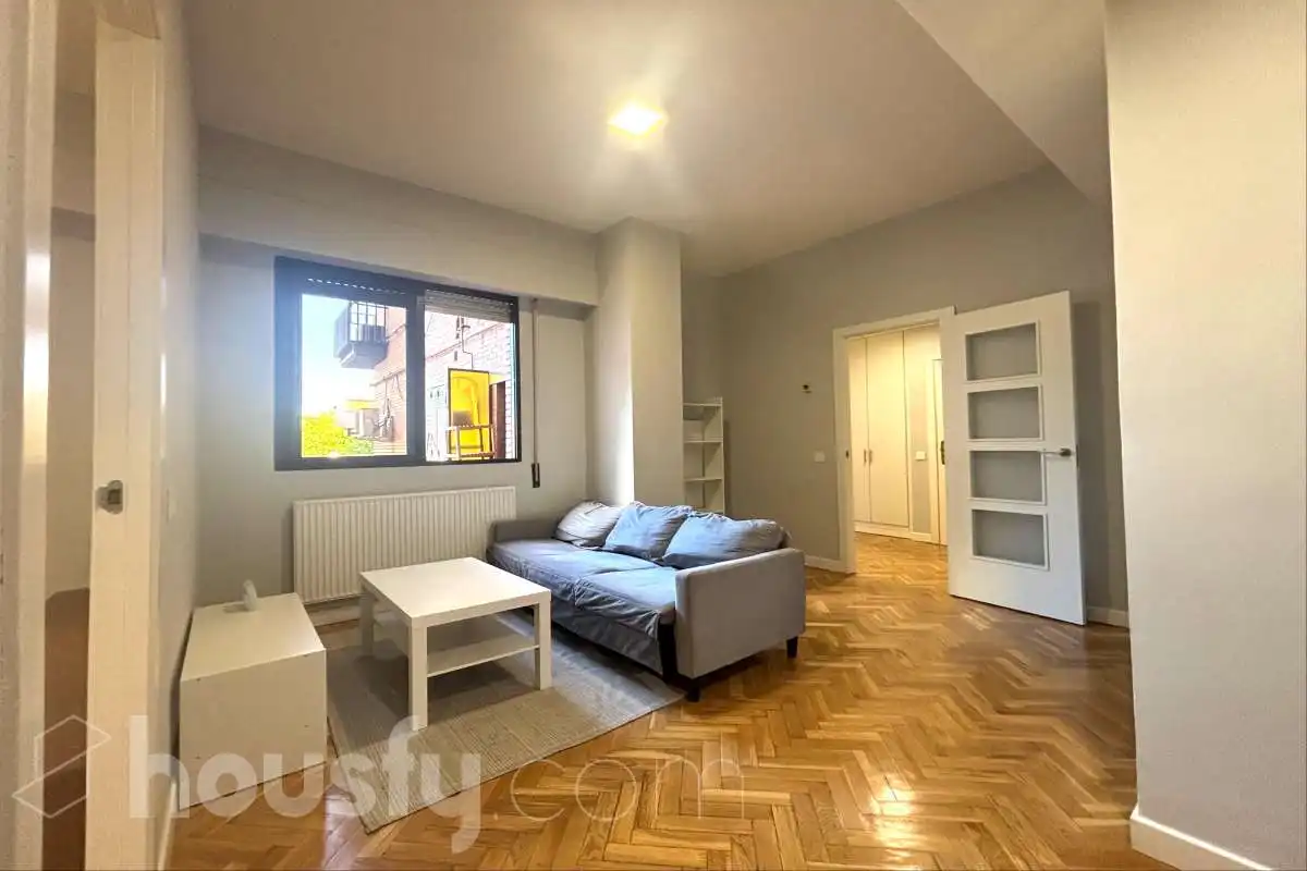 Living room of Flat for rent in Madrid  with Heating, Terrace and Furnished