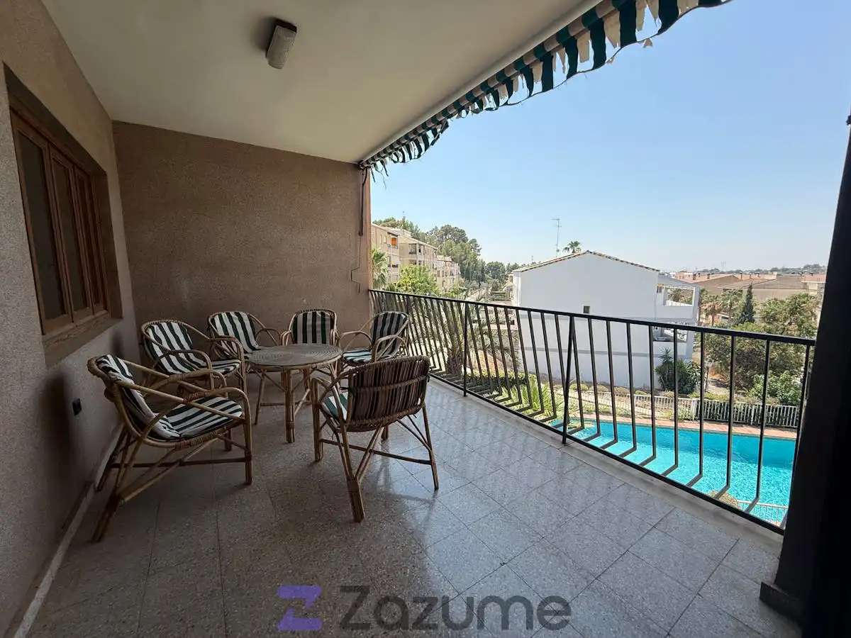 Terrace of Flat for rent in Náquera  with Terrace, Swimming Pool and Oven
