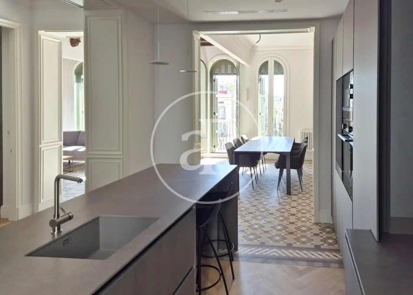 Cocina de Piso de alquiler en Barcelona con Aire acondicionado, Calefacción y Amueblado
