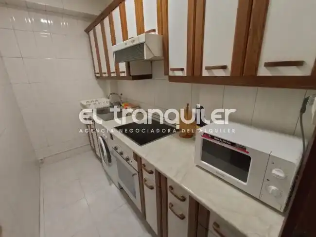 Cuina de Estudi de lloguer en Madrid amb Aire condicionat i Moblat