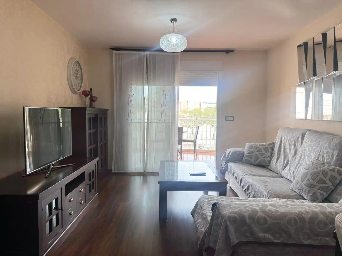 Wohnzimmer von Wohnung zur Miete in Águilas mit Klimaanlage, Parkett und Terrasse