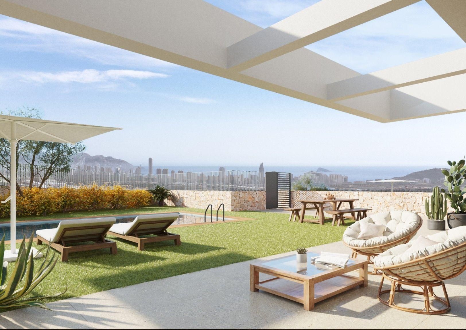 Terrace of House or chalet for sale in Benidorm  with Air Conditioner, Heating and Private garden