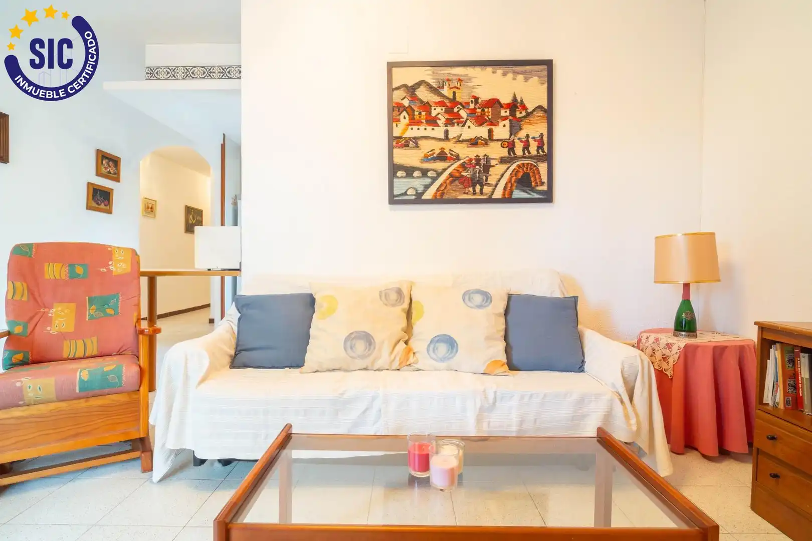 Sala d'estar de Apartament en venda en Oropesa del Mar / Orpesa amb Terrassa, Moblat i Piscina comunitària