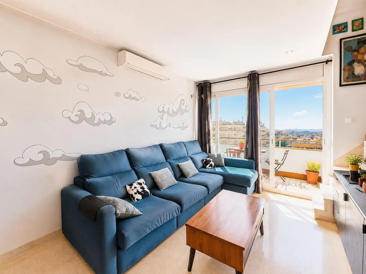 Sala de estar de Ático en venta en Terrassa con Aire acondicionado, Calefacción y Terraza