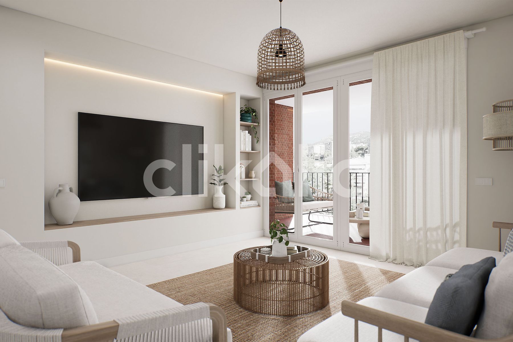 Sala d'estar de Pis en venda en Málaga Capital amb Aire condicionat, Jardí privat i Terrassa