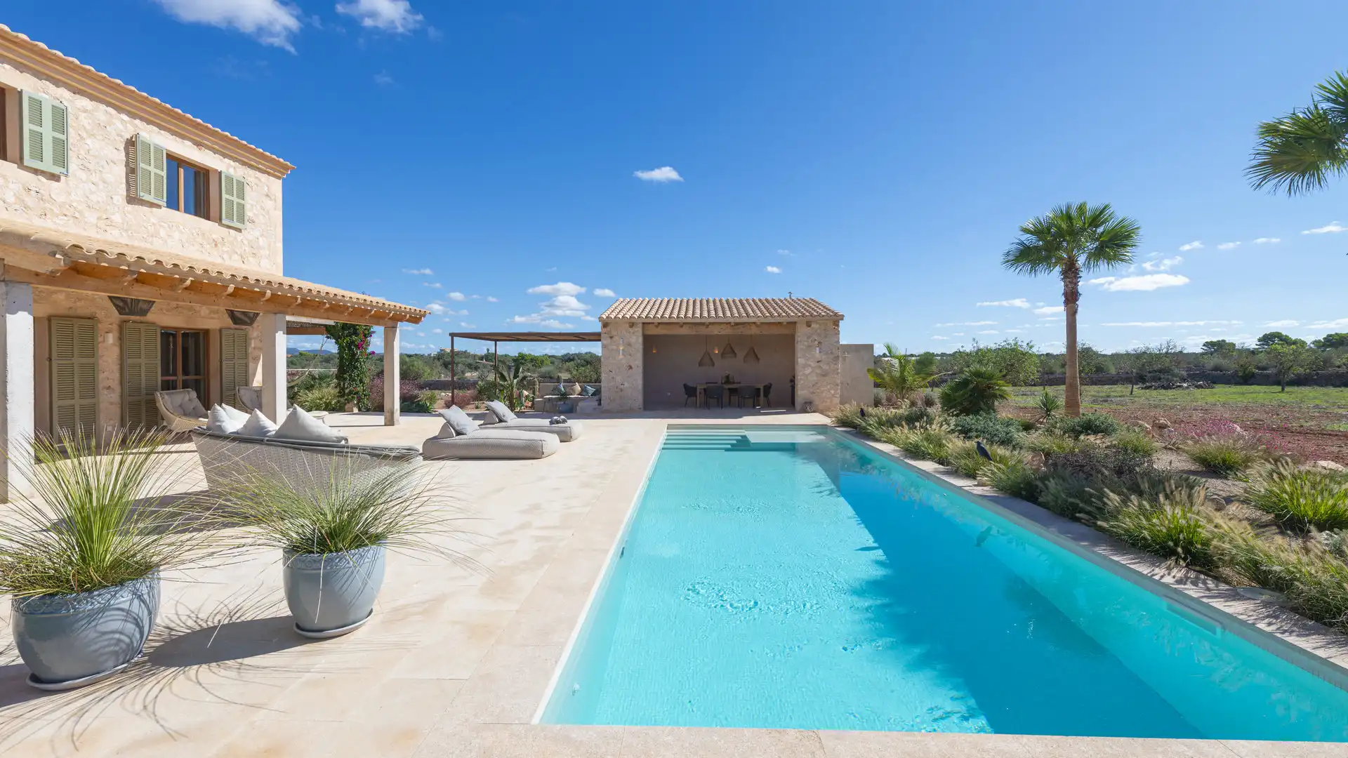 Swimming pool of Country homes for sale in Ses Salines  with Air Conditioner, Heating and Terrace