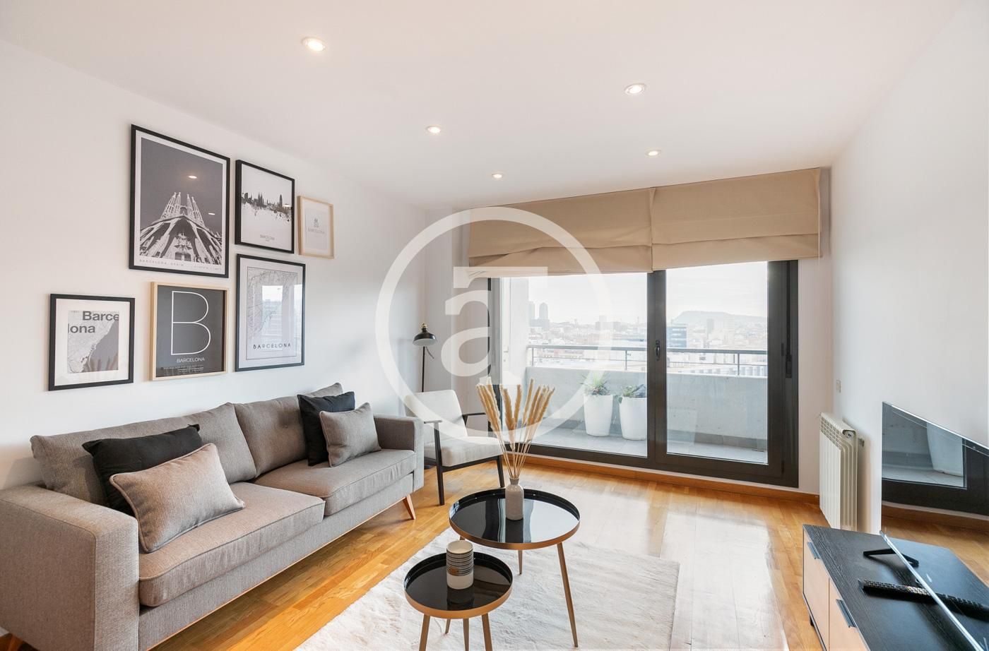 Living room of Flat to rent in  Barcelona Capital  with Air Conditioner, Heating and Furnished