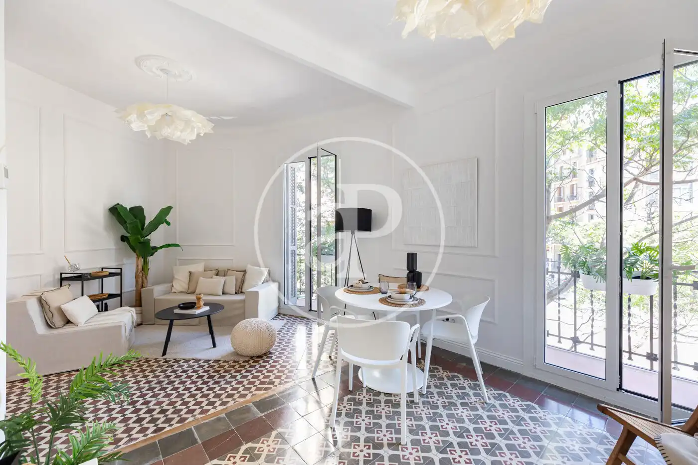 Wohnzimmer von Wohnung zum Verkauf in  Barcelona Capital mit Klimaanlage, Heizung und Balkon