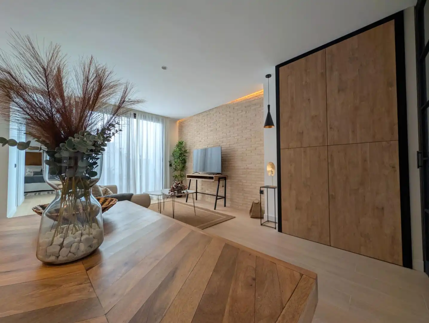 Living room of Flat for rent in Sanlúcar la Mayor  with Air Conditioner, Heating and Furnished
