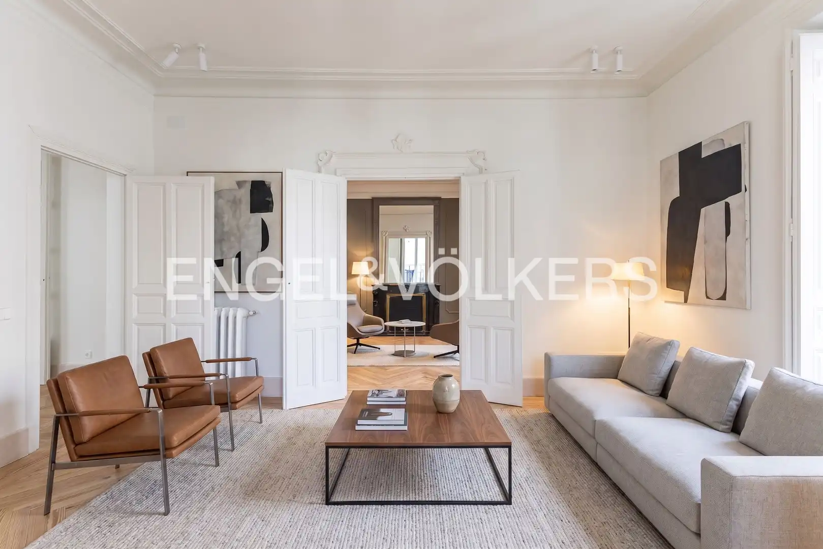 Wohnzimmer von Wohnung zur Miete in Madrid mit Klimaanlage, Heizung und Balkon