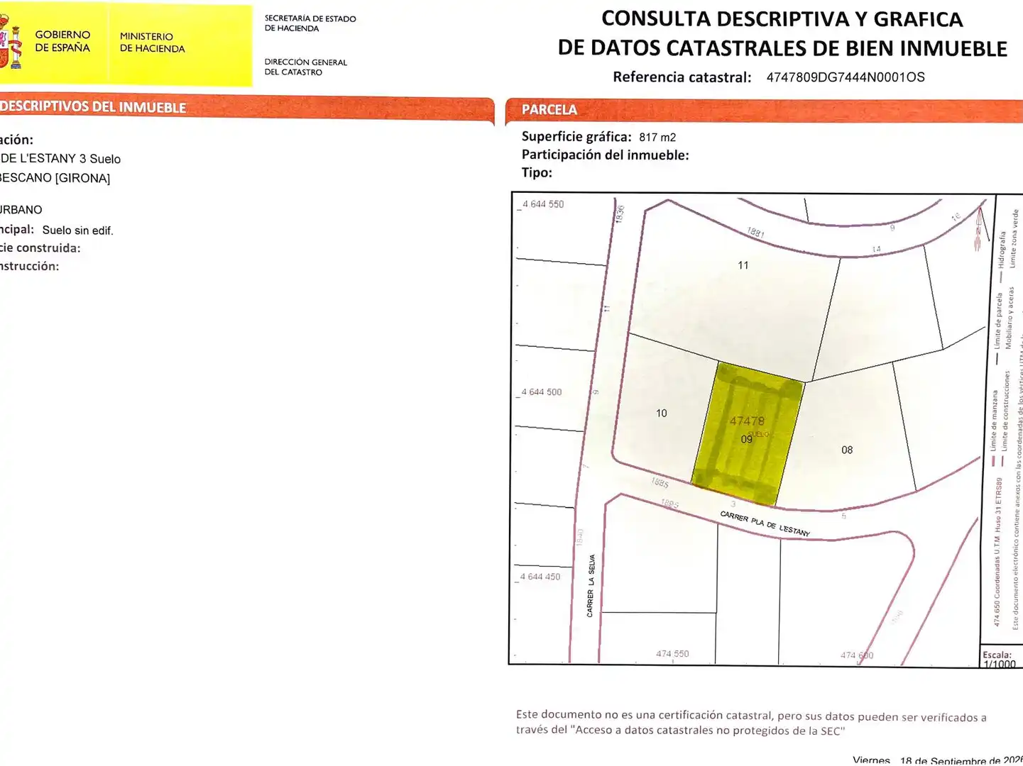 Terreny residencial en venda a Carrer Pla de l'Estany 3, imagen 9