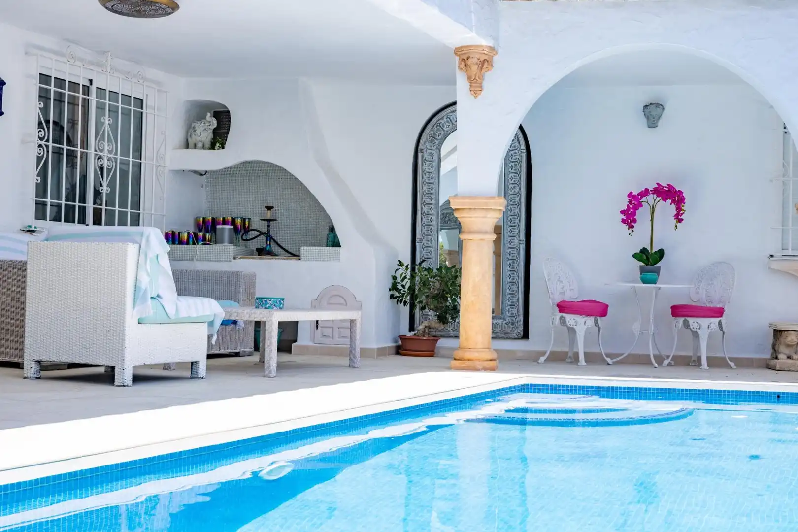 Piscina de Casa o xalet de lloguer en Marbella amb Aire condicionat, Jardí privat i Terrassa